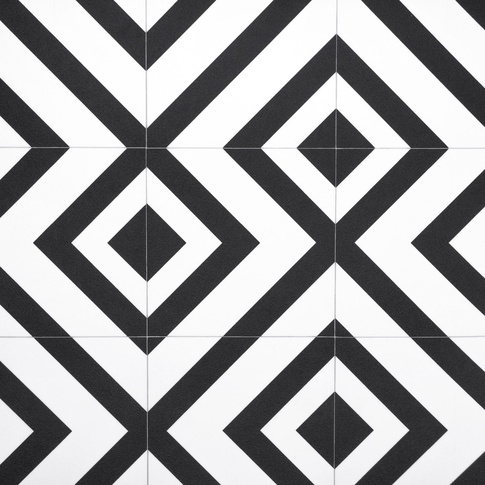 Black & White Retro Diamond Tile Style Candy Vinyl Flooring – More