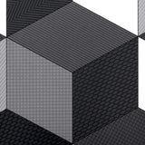 Black Cubes Retro Modern Pattern Primo Vinyl Flooring - Close