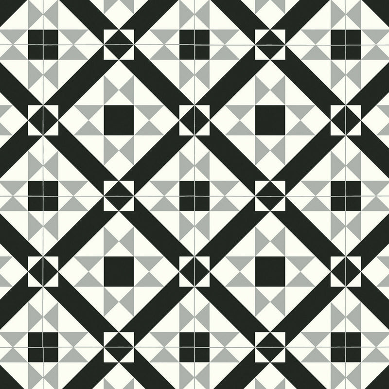 Black & Grey Stars Tile Style Candy Vinyl Flooring