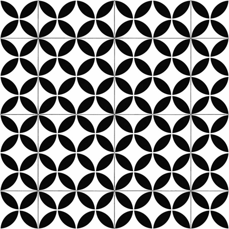 Black Retro Victorian Tile Pattern Primo Vinyl Flooring - Far