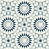 Blue Rosette Tile Style Candy Vinyl Flooring