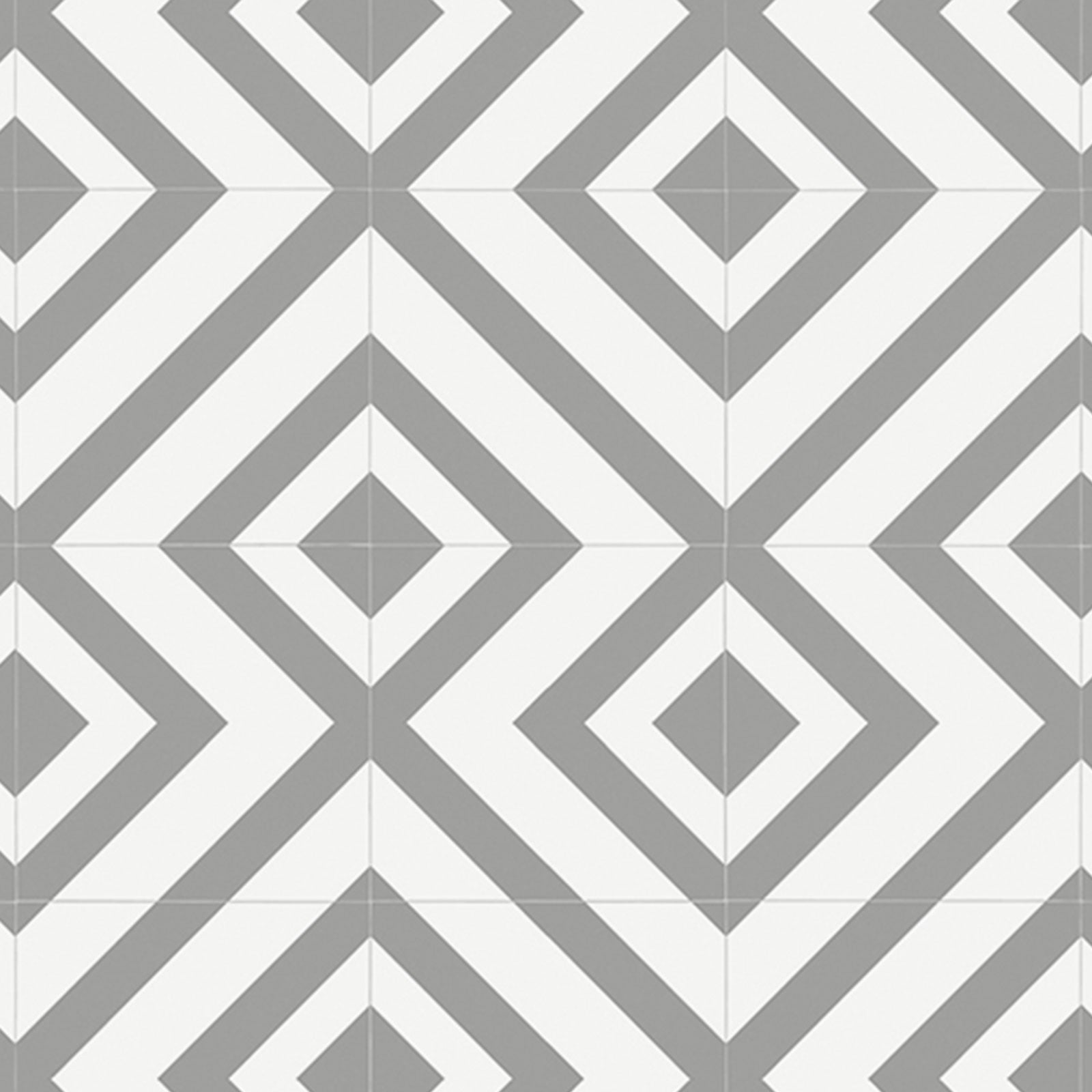 Grey & White Retro Diamond Tile Style Candy Vinyl Flooring More For