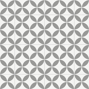 Grey Retro Victorian Tile Pattern Primo Vinyl Flooring - Far