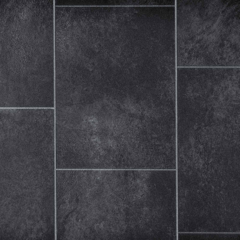 Grey Stone Tile Style Vinyl Flooring - Far