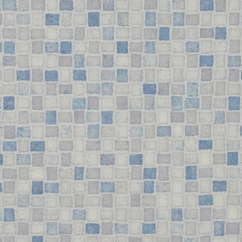 Light Blue Mosaic Tile Primo Vinyl Flooring - Close