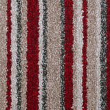 Red & Beige Striped Supreme Action Back Saxony Carpet - Close
