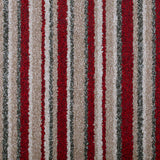 Red & Beige Striped Supreme Action Back Saxony Carpet - Far