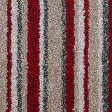 Red & Beige Striped Supreme Felt Back Saxony Carpet - Close