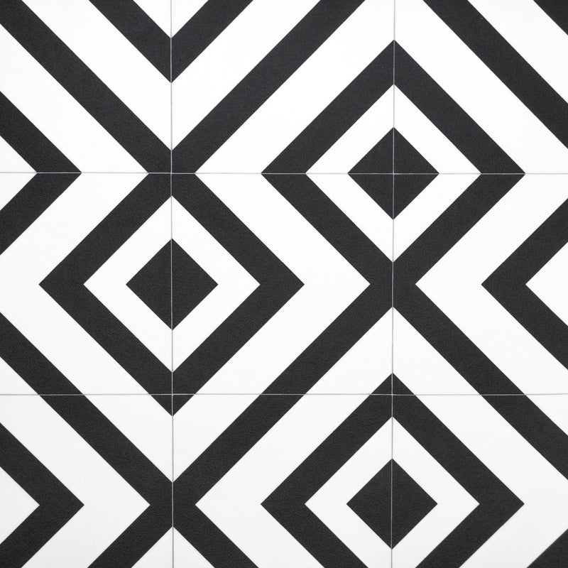 Black Diamond Modern Pattern Pattern Primo Vinyl Flooring - Far