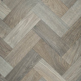 Aged Wood Parquet Style Vintage Herringbone Vinyl Flooring