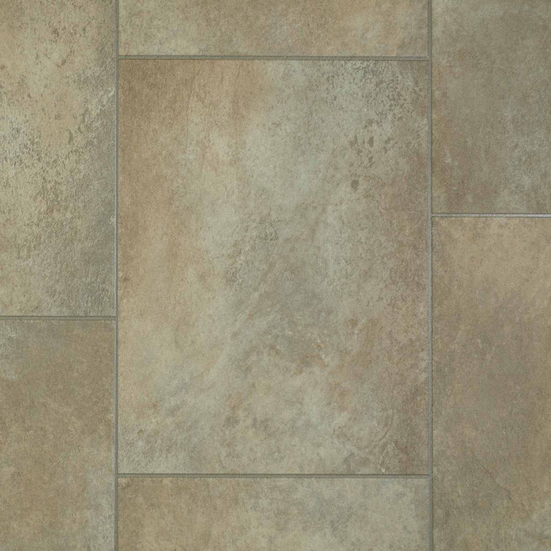 Beige Stone Tile Style Vinyl Flooring - Far