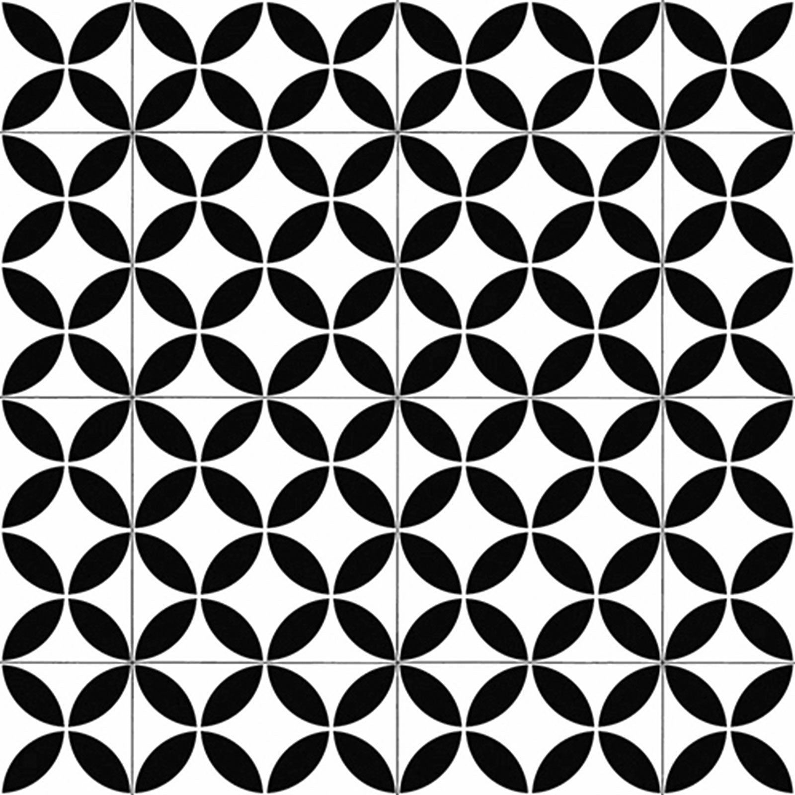 Black Retro Victorian Tile Pattern Primo Vinyl Flooring - Far