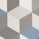 Blue Cubes Retro Modern Pattern Primo Vinyl Flooring - Close