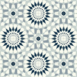 Blue Rosette Tile Style Candy Vinyl Flooring