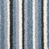 Blue Stripes Soft Supreme Felt Back Saxony Carpet