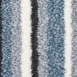 Blue Stripes Soft Supreme Action Back Saxony Carpet