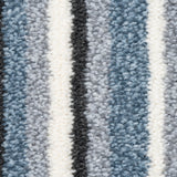 Blue Stripes Soft Supreme Felt Back Saxony Carpet
