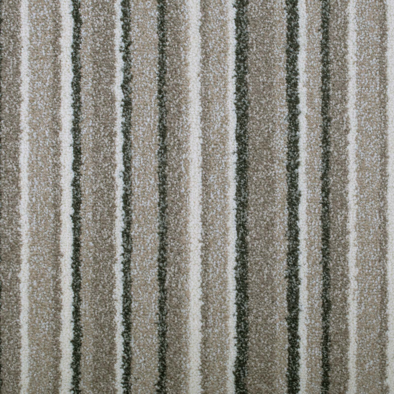 Cosy Beige Striped Supreme Felt Back Saxony Carpet - Far