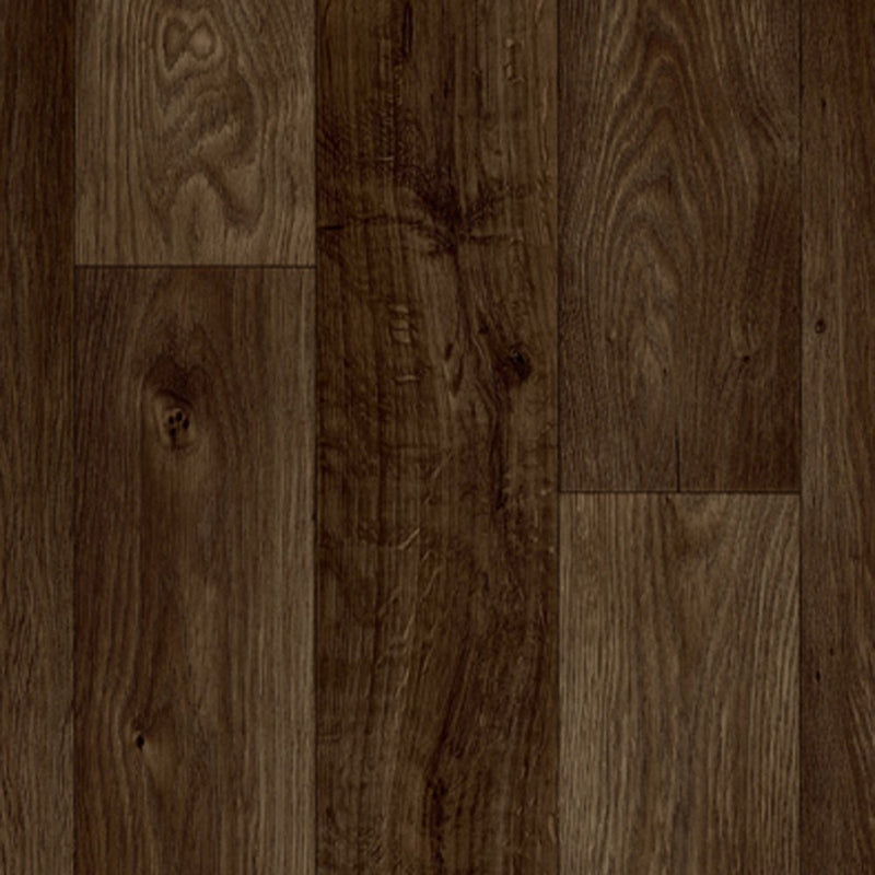 Dark Brown Oak Wood Plank Primo Vinyl Flooring - Far