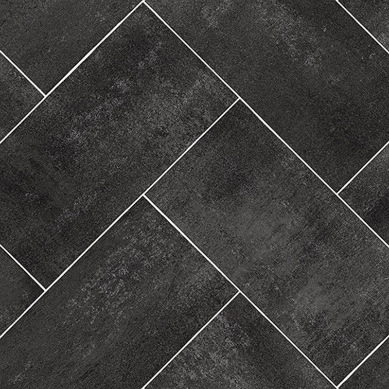 Dark Grey Herringbone Tile Primo Vinyl Flooring - Far