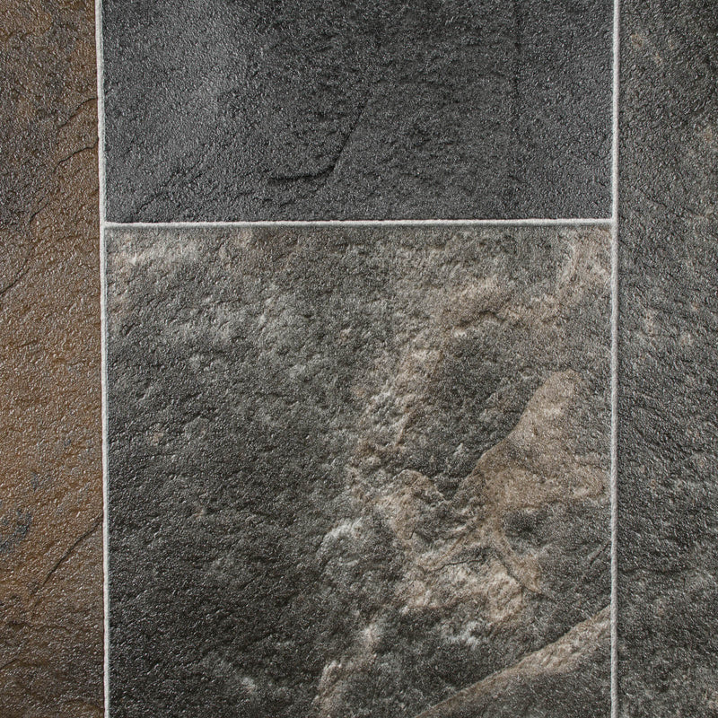 Dark Stone Tile Style Ravenna Vinyl Flooring