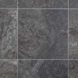 Dark Stone Tile Style Vinyl Flooring - Far