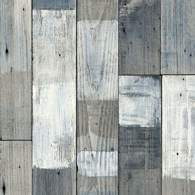 Grey, Blue & White Reclaimed Wood Plank Style Primo Vinyl Flooring