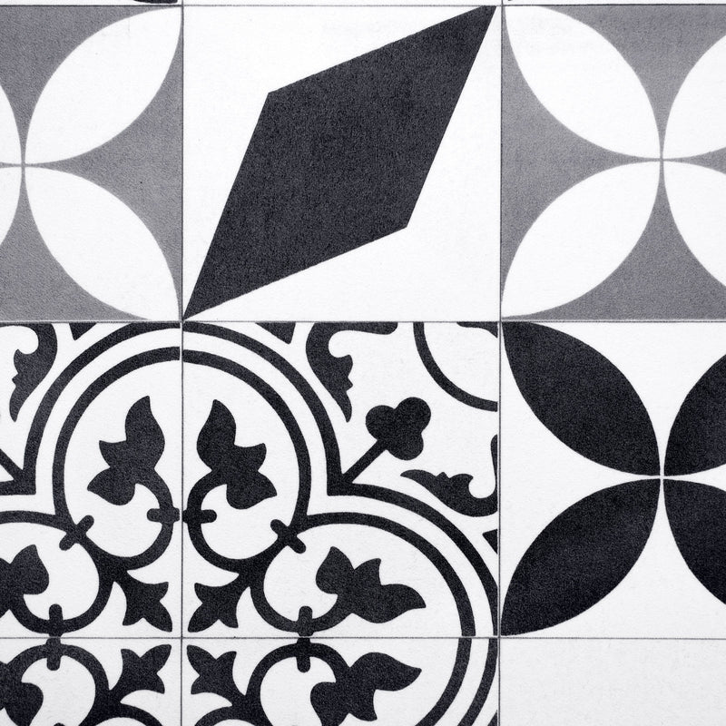 Grey Classic Modern Tile Pattern Primo Vinyl Flooring - Far