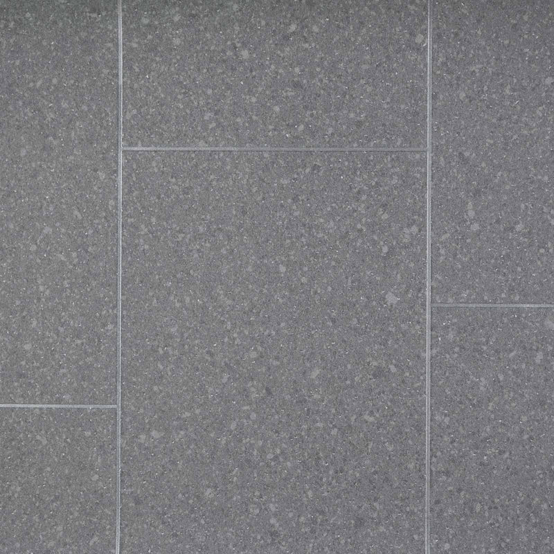 Grey Granite Tile Style Vinyl Flooring - Far