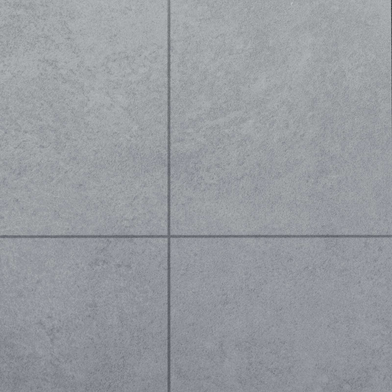 Light Grey Tile Style Vinyl Flooring - Far