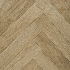 Light Natural Parquet Style Vintage Herringbone Vinyl Flooring