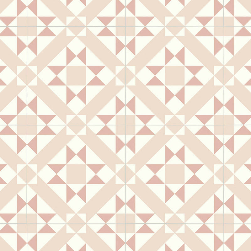 Light Pink Stars Tile Style Candy Vinyl Flooring