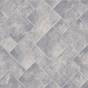 Light Stone Squares Tile Style Rapid Vinyl Flooring