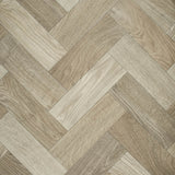 Mixed Wood Parquet Style Vintage Herringbone Vinyl Flooring