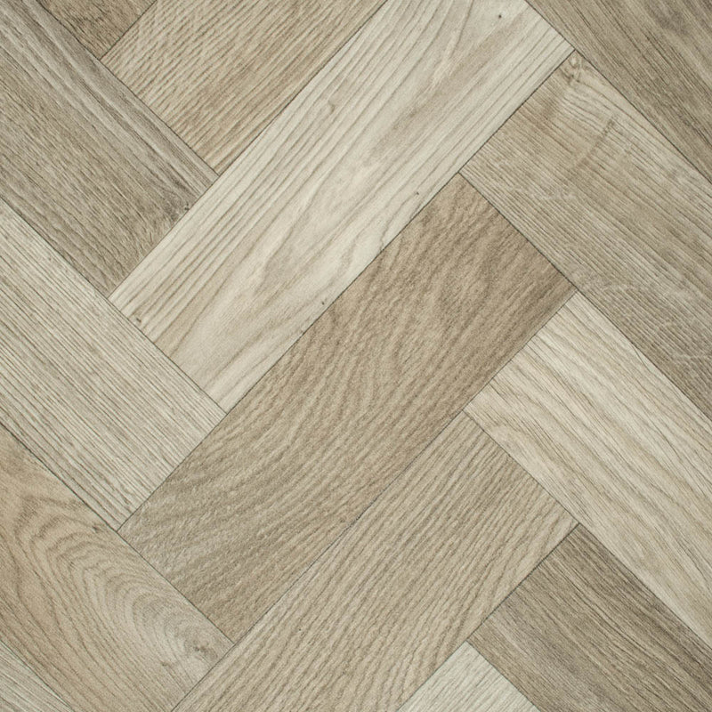 Mixed Wood Parquet Style Vintage Herringbone Vinyl Flooring