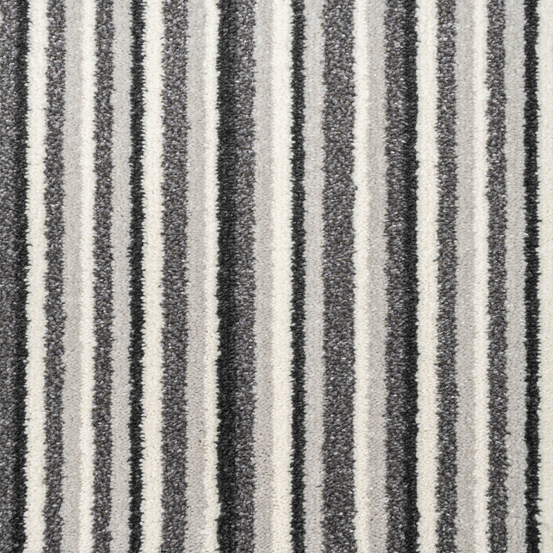 Rich Grey Stripes Soft Supreme Action Back Saxony Carpet