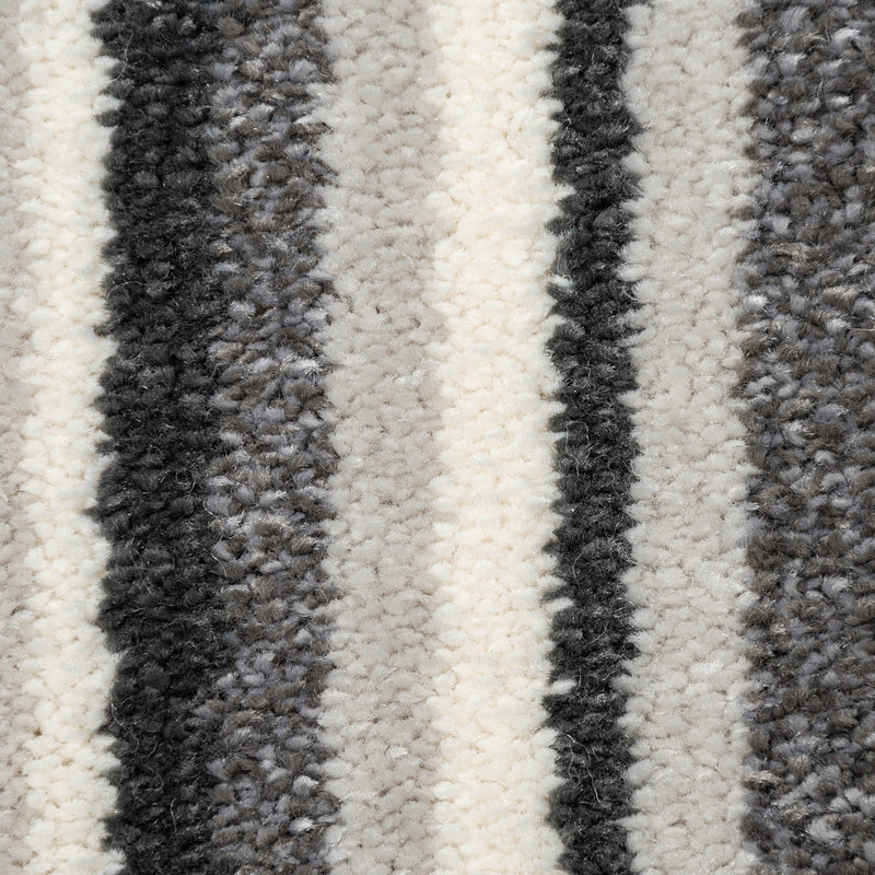 Rich Grey Stripes Soft Supreme Action Back Saxony Carpet