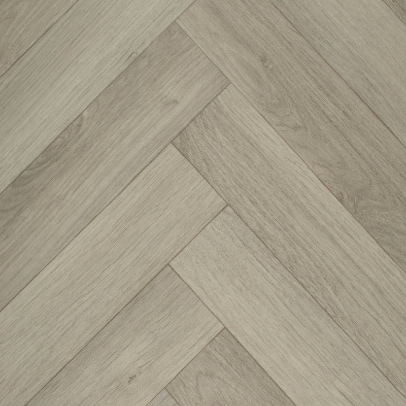 Soft Grey Parquet Style Vintage Herringbone Vinyl Flooring