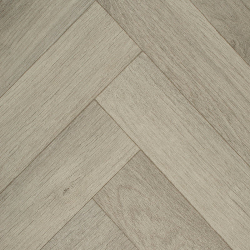 Soft Grey Parquet Style Vintage Herringbone Vinyl Flooring