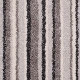 Soft Grey Striped Supreme Felt Back Saxony Carpet - Close
