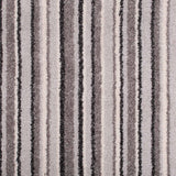 Soft Grey Striped Supreme Felt Back Saxony Carpet - Far