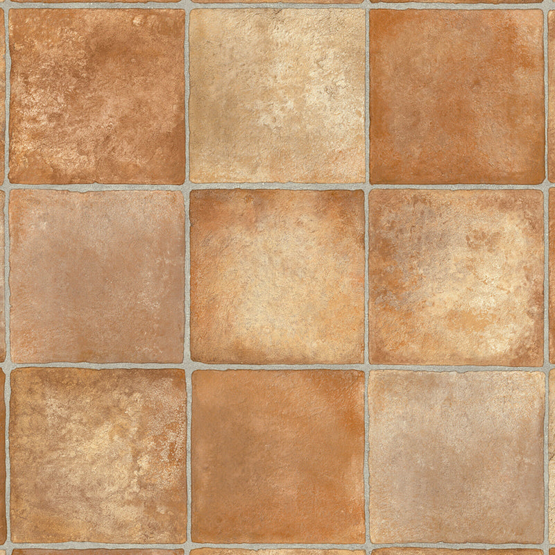 Terracotta Rustic Square Tile Style Primo Vinyl Flooring